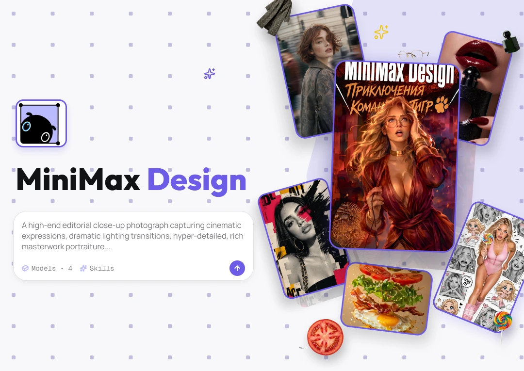 MiniMax Design creative image generation workspace