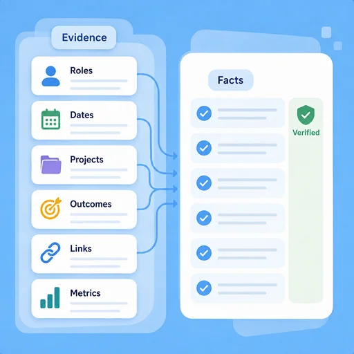 Illustrative workflow for start with facts you can verify.