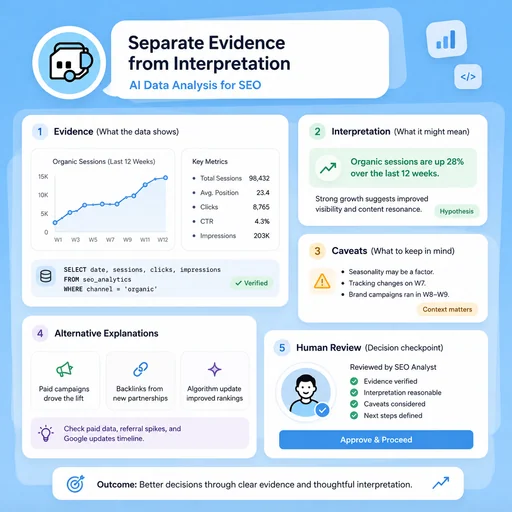 Illustrative workflow for separate evidence from interpretation.