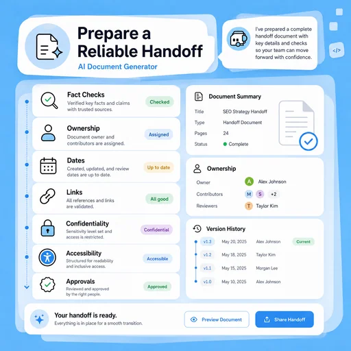 Illustrative workflow for prepare a reliable handoff.