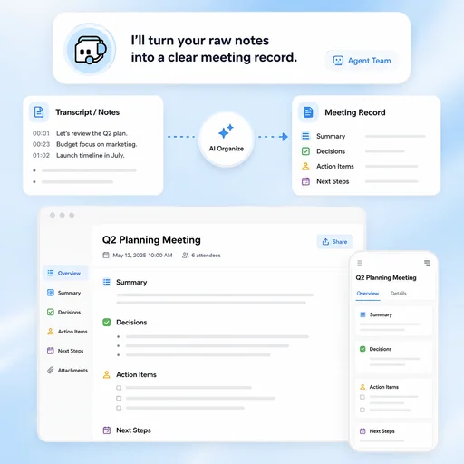 Illustrative workflow for start from a transcript or notes.