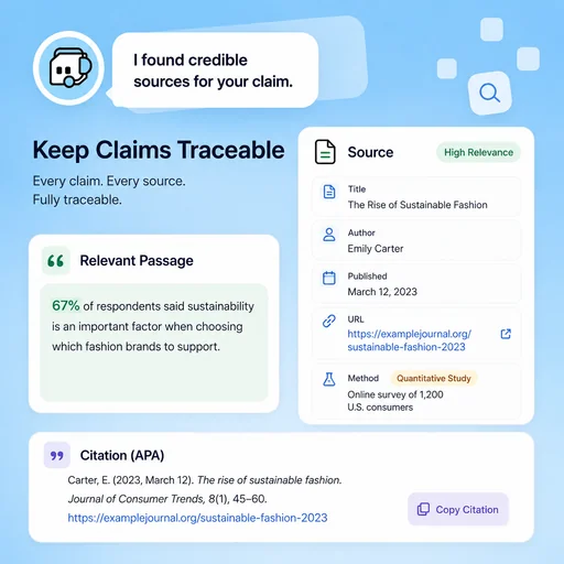 Illustrative workflow for keep claims traceable.