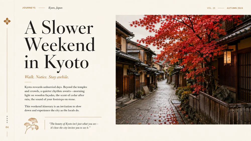 Illustrative travel editorial concept for AI Blog Writer; not a verified customer result.