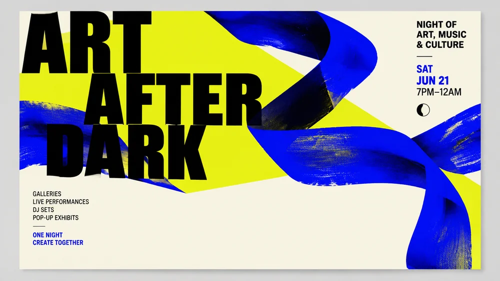 Illustrative culture event poster concept for AI Graphic Design; not a verified customer result.