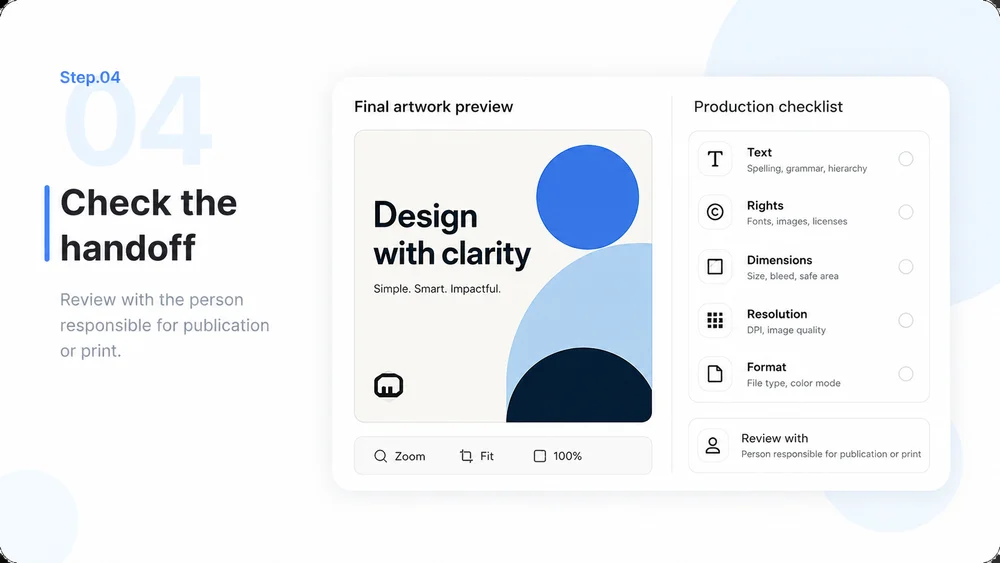 Illustrative AI Graphic Design step 4: Review for Production.