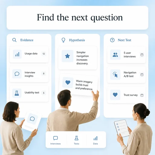 Illustrative AI Market Research workflow: Turn Gaps into the Next Research Task.
