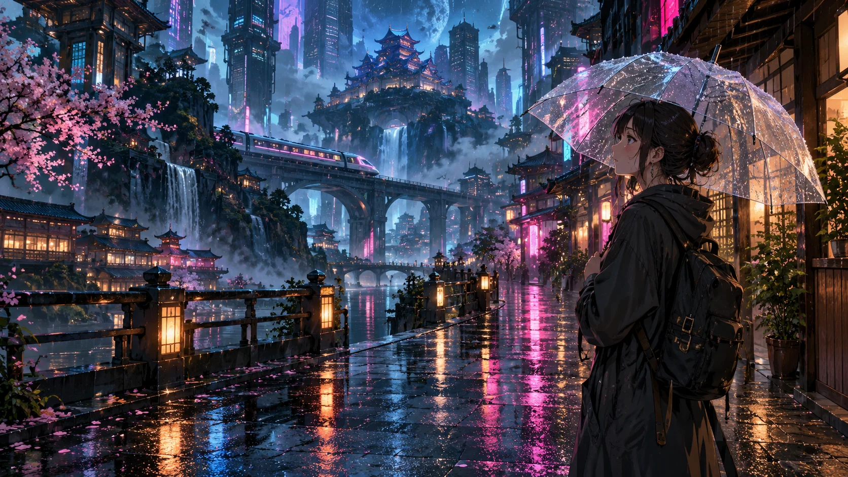 AI Anime Generator: Rainy City. Illustrative concept, not a verified customer result.