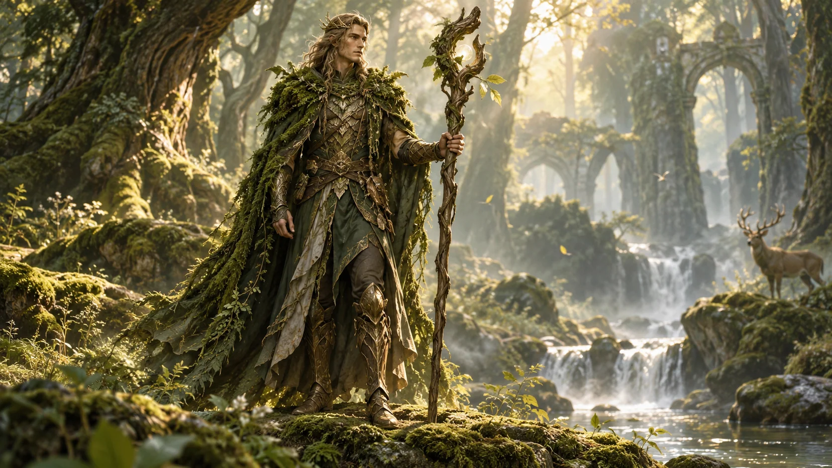 AI Character Generator: Forest Guardian. Illustrative concept, not a verified customer result.