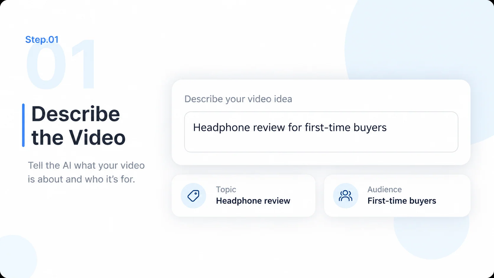 Illustrative AI Thumbnail Generator step 1: Describe the Video.