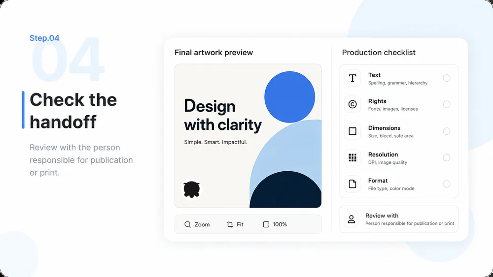 Illustrative AI Graphic Design step 4: Review for Production.