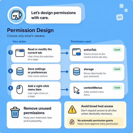 Illustrative workflow for request only what the feature needs.