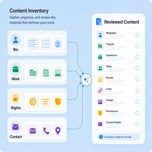 Illustrative workflow for collect the work worth showing.