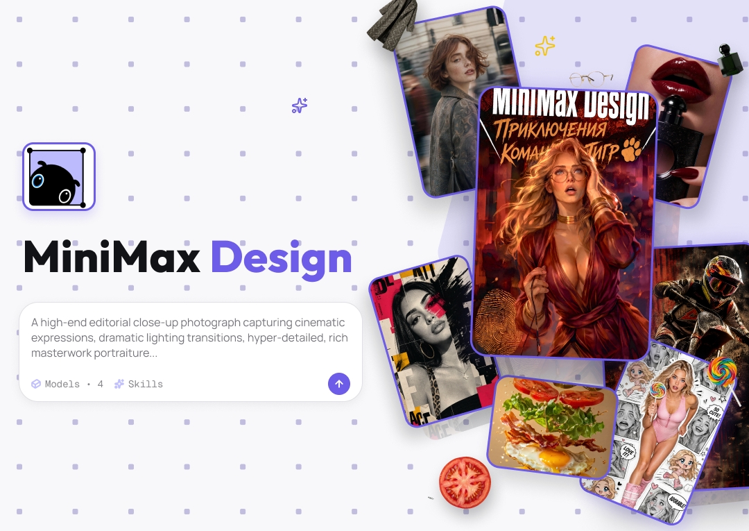 MiniMax Design creative image generation workspace