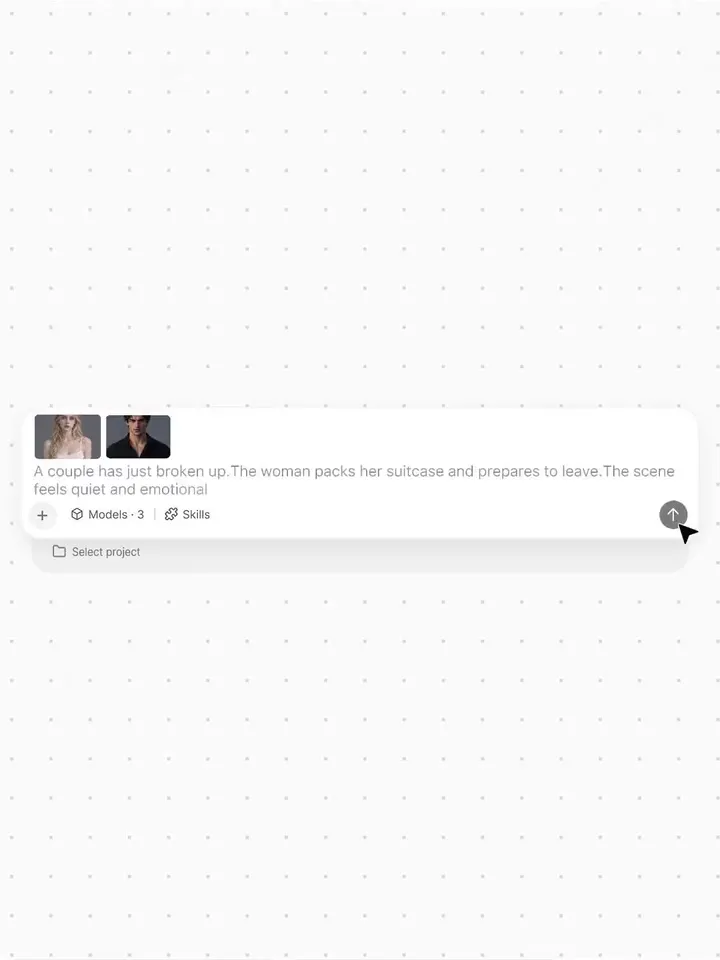 Screen recording creating and arranging three still storyboard frames in MiniMax Design